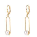 Cercei din Argint 925 Placat cu Aur ( 2.54 grame ) cu Perlă de Apă Dulce Albă 3.78 Carate