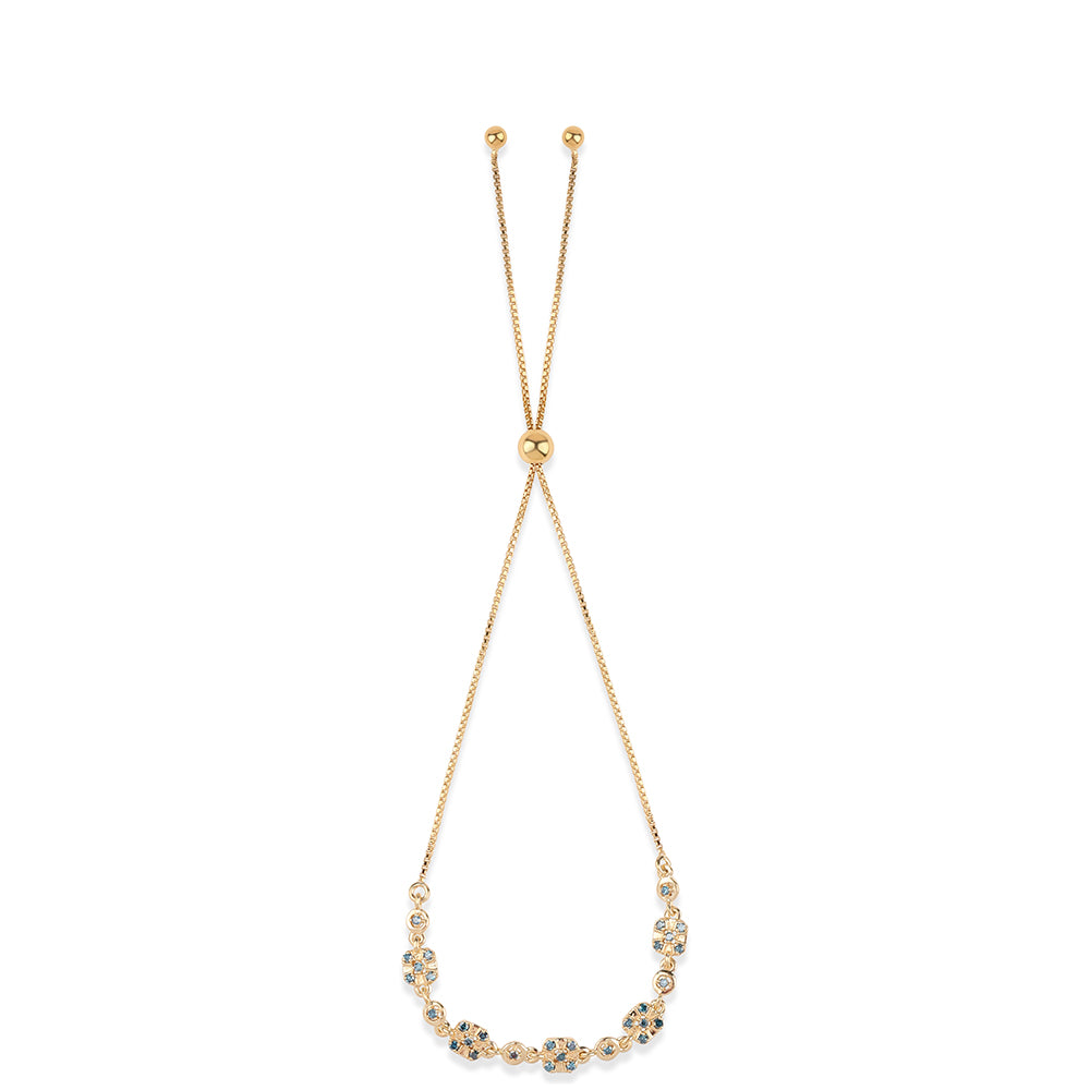 Brățară din Argint 925 Placat cu Aur ( 3.25 grame ) cu Diamant Albastru 0.31 Carate
