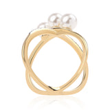 Inel din Argint 925 Placat cu Aur ( 4.7 grame ) cu Perlă de Apă Dulce Albă și Topaz Alb 5.72 Carate