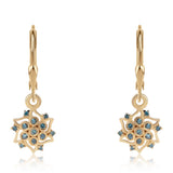 Cercei din Argint 925 Placat cu Aur ( 1.87 grame ) cu Diamant Albastru 0.21 Carate