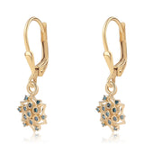 Cercei din Argint 925 Placat cu Aur ( 1.87 grame ) cu Diamant Albastru 0.21 Carate