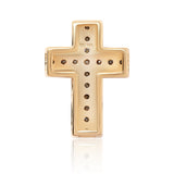 Cruce Pandantiv din Argint 925 Placat cu Aur ( 1.23 grame ) cu Diamant Albastru și Diamant Alb 0.43 Carate