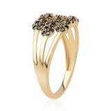 Inel din Argint 925 Placat cu Aur ( 2.42 grame ) cu Diamant Albastru 0.66 Carate