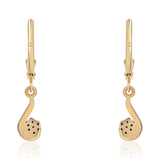 Cercei din Argint 925 Placat cu Aur ( 1.29 grame ) cu Diamant Albastru 0.11 Carate