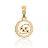 Pandantiv din Argint 925 Placat cu Aur ( 0.63 grame ) cu Diamant Albastru 0.04 Carate