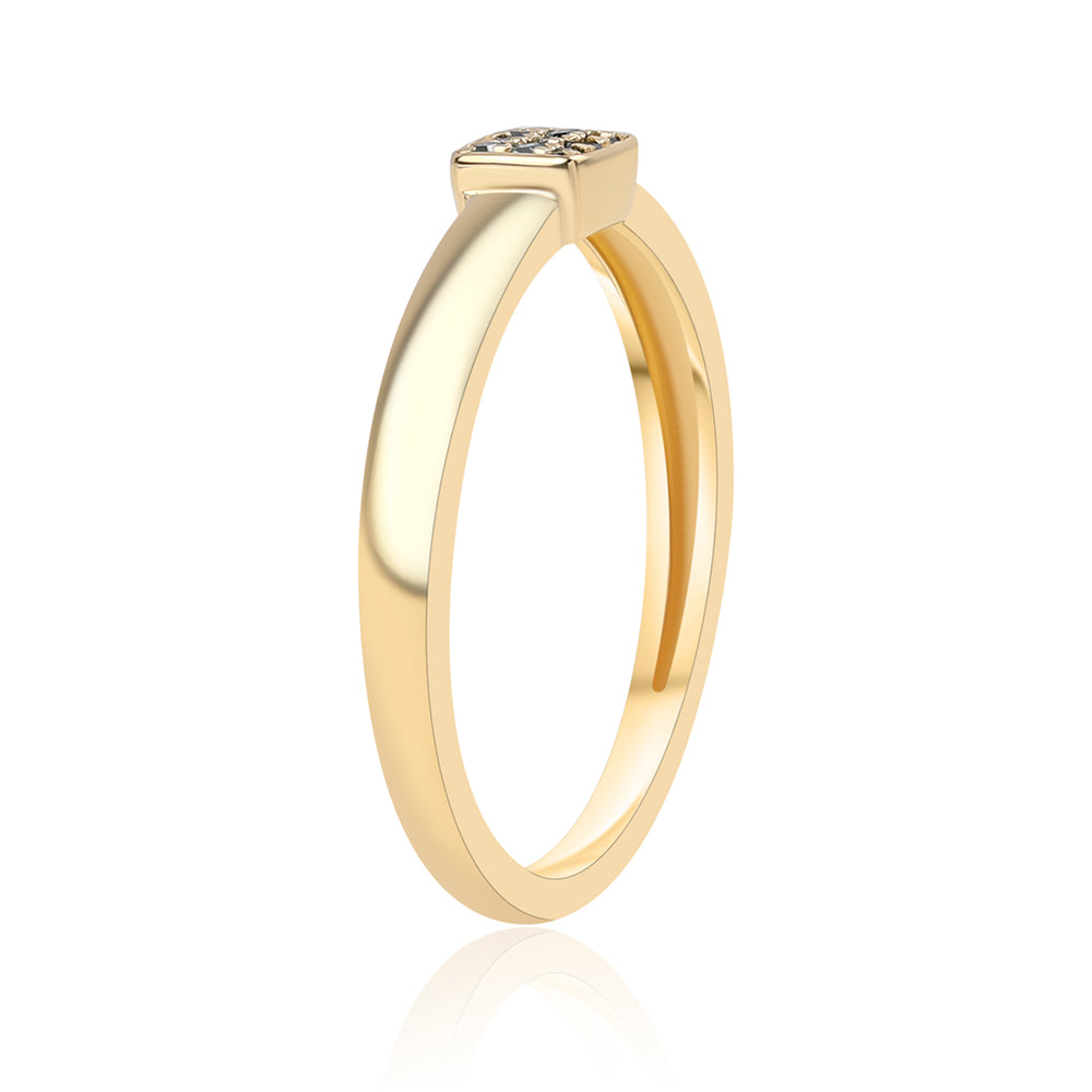 Inel din Argint 925 Placat cu Aur ( 1.76 grame ) cu Diamant Albastru 0.06 Carate