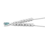 Colier din Argint 925 ( 4.44 grame ) cu Grandidierit și Topaz Alb 3.85 Carate