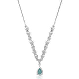 Colier din Argint 925 ( 4.44 grame ) cu Grandidierit și Topaz Alb 3.85 Carate