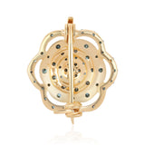 din Argint 925 Placat cu Aur ( 1.97 grame ) cu Diamant Albastru și Diamant Alb 0.37 Carate