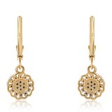 Cercei din Argint 925 Placat cu Aur ( 1.67 grame ) cu Diamant Albastru 0.28 Carate