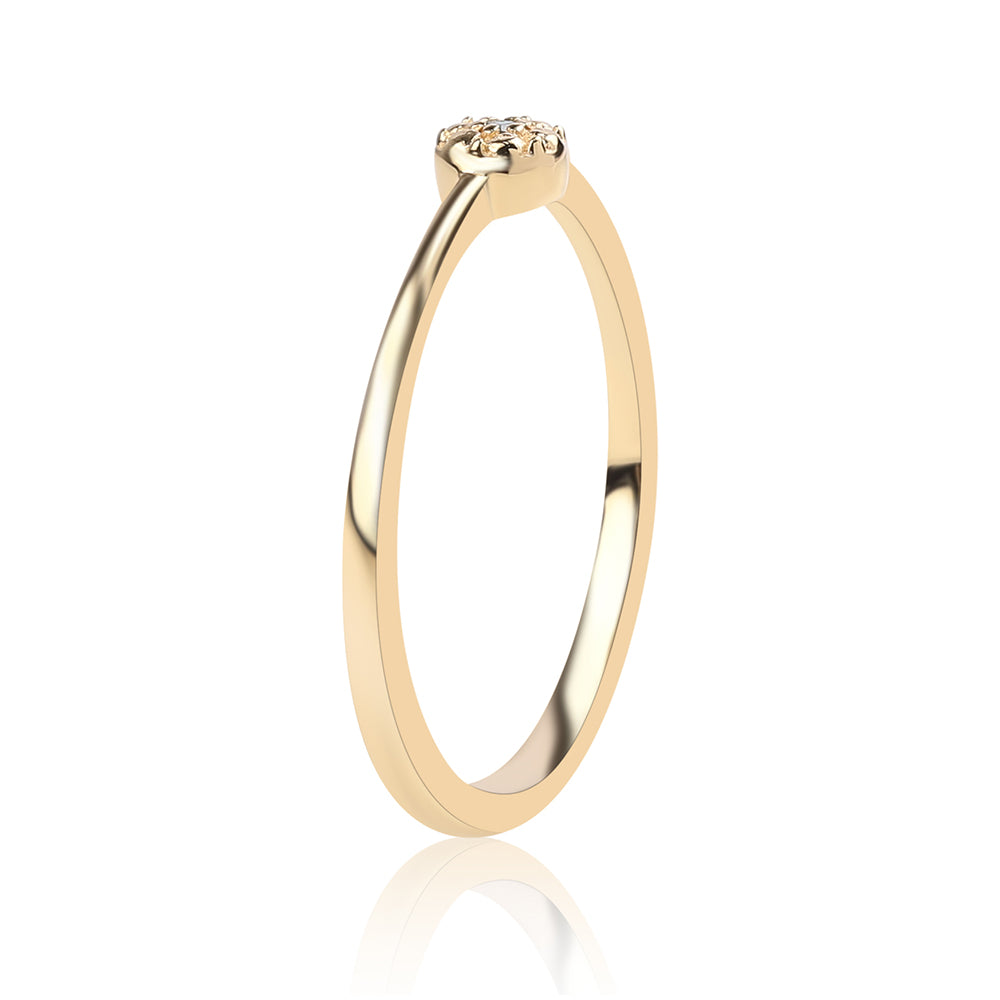 Inel din Argint 925 Placat cu Aur ( 1.25 grame ) cu Diamant Albastru 0.01 Carate
