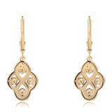 Cercei din Argint 925 Placat cu Aur ( 2.24 grame ) cu Diamant Albastru și Diamant Alb 0.48 Carate