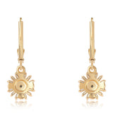 Cercei din Argint 925 Placat cu Aur ( 1.82 grame ) cu Diamant Albastru și Topaz Alb 0.18 Carate