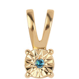 Pandantiv din Argint 925 Placat cu Aur ( 0.64 grame ) cu Diamant Albastru 0.02 Carate