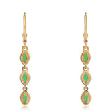 Cercei din Argint 925 Placat cu Aur ( 2.75 grame ) cu Opal Verde Etiopian Lega Dembi 0.96 Carate