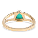 Inel din Argint 925 Placat cu Aur ( 2.68 grame ) cu Opal Verde Etiopian Lega Dembi 0.56 Carate