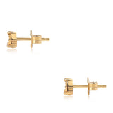 Cercei din Argint 925 Placat cu Aur ( 1 grame ) cu Diamant Albastru 0.02 Carate