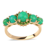Inel din Argint 925 Placat cu Aur ( 2.78 grame ) cu Opal Verde Etiopian Lega Dembi și Cromdiopsid 1.68 Carate