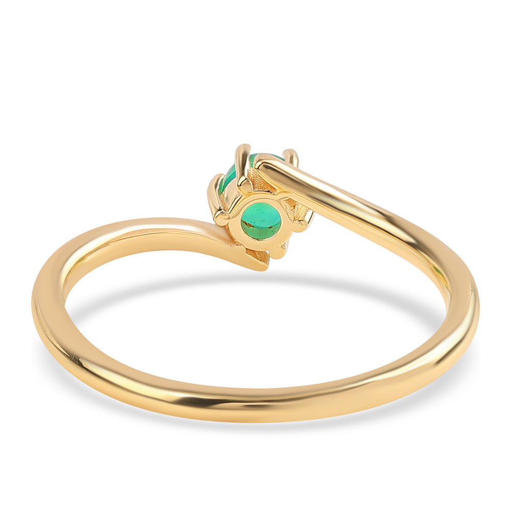 Inel din Argint 925 Placat cu Aur ( 1.62 grame ) cu Opal Verde Etiopian Lega Dembi 0.32 Carate