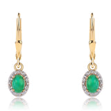 Cercei din Argint 925 Placat cu Aur ( 2 grame ) cu Opal Verde Etiopian Lega Dembi și Topaz Alb 1.26 Carate
