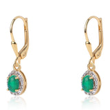 Cercei din Argint 925 Placat cu Aur ( 2 grame ) cu Opal Verde Etiopian Lega Dembi și Topaz Alb 1.26 Carate
