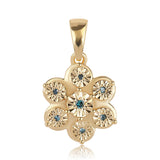 Pandantiv din Argint 925 Placat cu Aur ( 2.16 grame ) cu Diamant Albastru 0.05 Carate