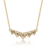 Colier din Argint 925 Placat cu Aur ( 3.26 grame ) cu Diamant Albastru 0.03 Carate