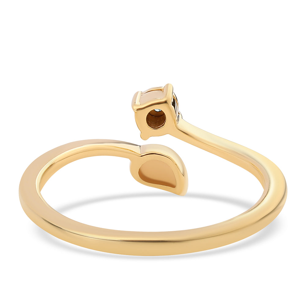 Inel din Argint 925 Placat cu Aur ( 1.83 grame ) cu Diamant Albastru 0.01 Carate