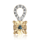 Set din Argint 925 Placat cu Aur ( 2.94 grame ) cu Diamant Albastru 0.02 Carate ( Cercei+Inel+Pandantiv )