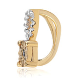 Set din Argint 925 Placat cu Aur ( 2.94 grame ) cu Diamant Albastru 0.02 Carate ( Cercei+Inel+Pandantiv )