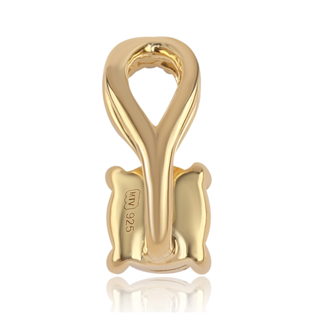 Set din Argint 925 Placat cu Aur ( 2.94 grame ) cu Diamant Albastru 0.02 Carate ( Cercei+Inel+Pandantiv )