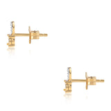 Set din Argint 925 Placat cu Aur ( 2.94 grame ) cu Diamant Albastru 0.02 Carate ( Cercei+Inel+Pandantiv )