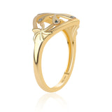 Inel din Argint 925 Placat cu Aur ( 2.6 grame ) cu Diamant Albastru 0.03 Carate