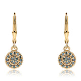 Cercei din Argint 925 Placat cu Aur ( 2.18 grame ) cu Diamant Albastru 0.32 Carate