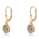 Cercei din Argint 925 Placat cu Aur ( 2.18 grame ) cu Diamant Albastru 0.32 Carate