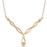 Colier din Argint 925 Placat cu Aur ( 4.06 grame ) cu Diamant Albastru și Diamant Alb 0.02 Carate