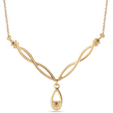 Colier din Argint 925 Placat cu Aur ( 4.06 grame ) cu Diamant Albastru și Diamant Alb 0.02 Carate