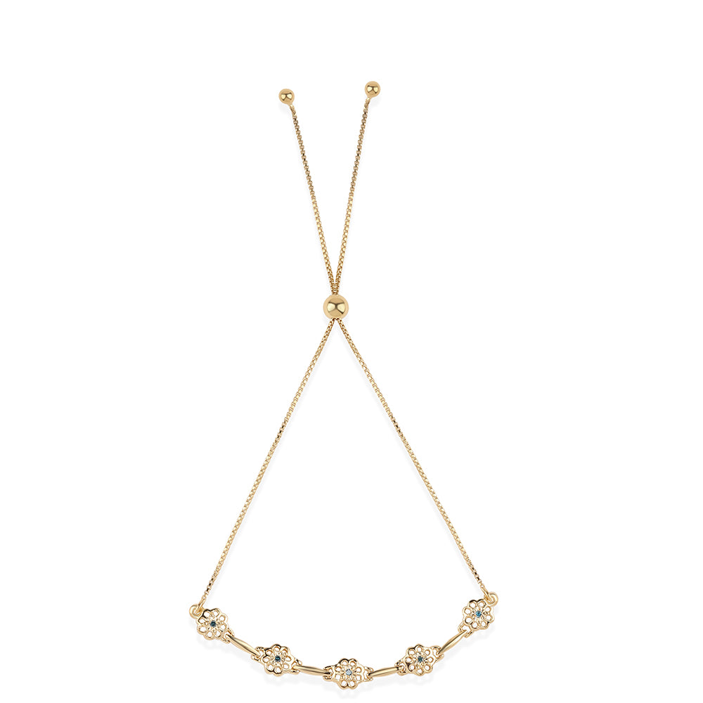 Brățară din Argint 925 Placat cu Aur ( 3.95 grame ) cu Diamant Albastru 0.04 Carate