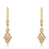 Cercei din Argint 925 Placat cu Aur ( 1.34 grame ) cu Diamant Albastru 0.37 Carate