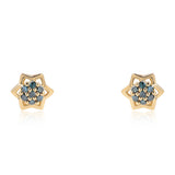Cercei din Argint 925 Placat cu Aur ( 1.26 grame ) cu Diamant Albastru 0.14 Carate