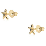 Cercei din Argint 925 Placat cu Aur ( 0.86 grame ) cu Diamant Albastru 0.03 Carate