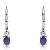 Cercei din Argint 925 ( 1.22 grame ) cu Safir Albastru Australian 1.36 Carate