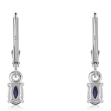 Cercei din Argint 925 ( 1.22 grame ) cu Safir Albastru Australian 1.36 Carate