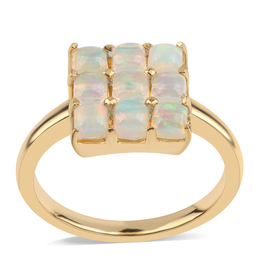 Inel din Argint 925 Placat cu Aur ( 3.26 grame ) cu Opal Etiopian Lega Dembi 1.17 Carate