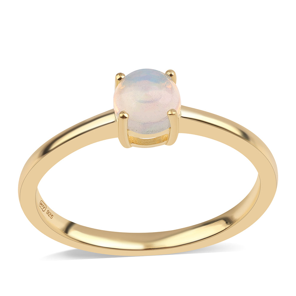 Inel din Argint 925 Placat cu Aur ( 1.68 grame ) cu Opal Etiopian Lega Dembi 0.32 Carate