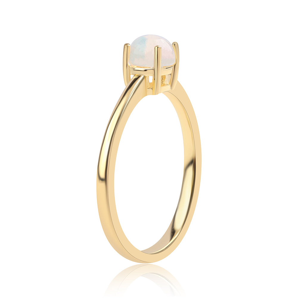 Inel din Argint 925 Placat cu Aur ( 1.68 grame ) cu Opal Etiopian Lega Dembi 0.32 Carate