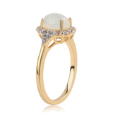 Inel din Argint 925 Placat cu Aur ( 2.56 grame ) cu Opal Etiopian Lega Dembi și Topaz Alb 1.28 Carate