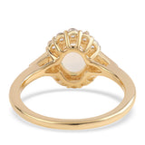 Inel din Argint 925 Placat cu Aur ( 2.56 grame ) cu Opal Etiopian Lega Dembi și Topaz Alb 1.28 Carate