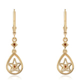 Cercei din Argint 925 Placat cu Aur ( 3.22 grame ) cu Diamant Roșu 0.03 Carate