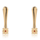 Cercei din Argint 925 Placat cu Aur ( 2.45 grame ) cu Diamant Roșu 0.01 Carate